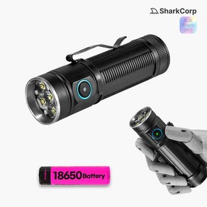 차보다 밝은 XHP360 x6 충전식 LED 손전등 줌라이트 낚시 휴대용, 1개, 블랙
