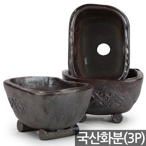 세인화분 송편 사각 다육 화분 3P 세트 - 다육이화분, 3개, 윗면(약125x90mm)높이(약70mm), 송편사각(S290)