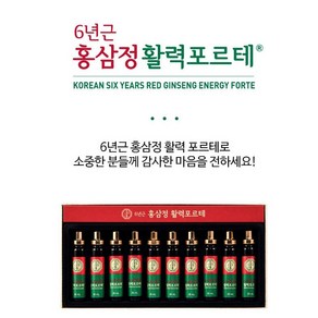 6년근 국내산 고려홍삼정 홍삼정 활력 포르테 (20ml x 10병) 부모님선물 추석선물 기력회복 장모님선물세트