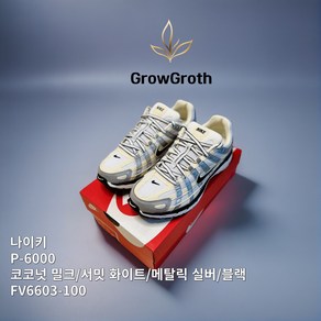 [ALL 정품] 나이키 NIKE P-6000 우먼 코코넛 밀크 서밋 화이트 메탈릭 실버 블랙 FV6603-100 통기성 스포티 올라운드 쿠셔닝 패션실속스니커즈