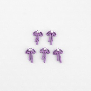 백억언니 진주 매트 리본 네일파츠 5개입, 1개, 퍼플[P535]