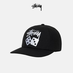 STUSSY Stussy 주사위 시리즈 자수 로고 캐주얼 피크 캡 야구 모자 24 봄 새 스타일