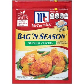 맥코믹 Bag `n Season 오리지널 치킨 쿠킹 백 및 시즈닝 믹스 35.4g(1.2, 1개, 35g