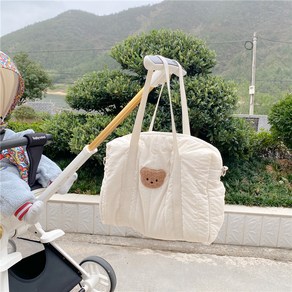 에센셜리 곰돌이 자수 기저귀가방 마실백