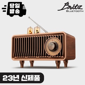 [당일 출고]브리츠 BA-MK250 무선 블루투스 미니스피커 휴대용 캠핑스피커 감성 인테리어 매장 카페 거실스피커 USB스피커 레트로 소형 FM라디오