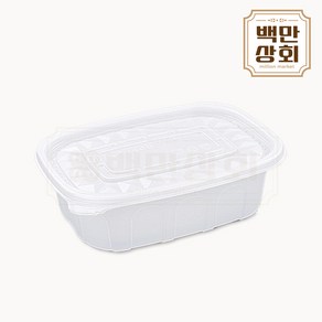 백만상회 [PLA] 일회용 사각 죽용기 중(반투명), 1개, 50세트