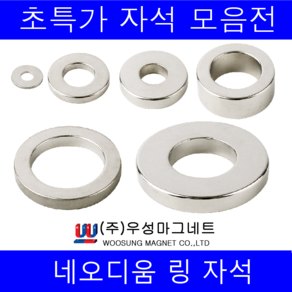 주)우성마그네트 강력 네오디움 자석 원형 사각 사라 링, 원형링자석 100mm×50mm×5T