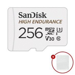 샌디스크 마이크로SD카드 High Enduance 하이엔듀런스 SDSQQNR-256GB + SD카드 케이스, 256GB, 1개