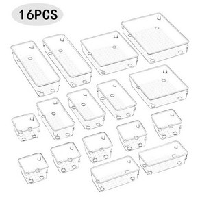 위시썬 아크릴 투명 수납함 보관함 트레이 16종, 1세트