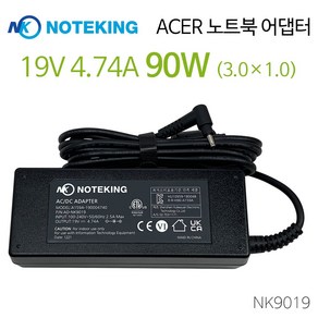 Ace Swift X SFX14 SFX16 노트북 전원 어댑터 케이블 충전기 19V 4.74A 90W 외경 3.0mm, AD-NK9019 + 3구 전원케이블, 1개