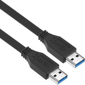 NETmate NMC-UA303F USB3.0 AM-AM FLAT 케이블 0.3m (블랙), 선택없음