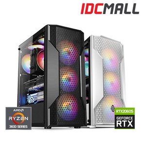 게이밍컴퓨터 라이젠5 3600 RTX2060Supe 배그 디아블로4 디아2레저렉션 발로란트 PC 본체, 라이젠5 3600+2060Supe+8G  화이트, SSD 500GB UP