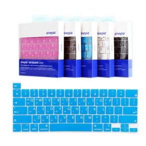 카라스 애플 맥북프로 13형 2020년형 M1 M1 CTO 13.3인치-한영 자판 키보드커버, 문자인쇄-블루(A2251 A2289), 1개