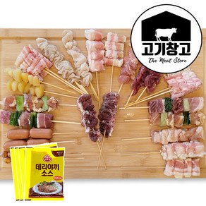 프리미엄 모듬꼬치 800g(24꼬치)+데리야끼소스(4개), 800g(24꼬치), 1개, 800g