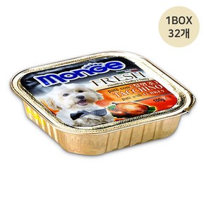 바우와우 몬지 사각캔 칠면조 100g x 32개 1box