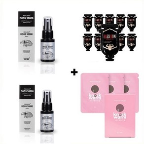 [러브마카] 도스30000 리얼맨두스 스프레이 30000 (20ml) 포맨 파워 스프레이 + 쎈놈 1.5g (10p) + 노크 미 웜 마사지젤 4g (3P), 2개, 20ml