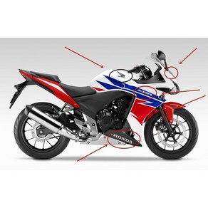 혼다 CBR500R/F 호환 쉘 데칼 바디 스티커 2019-2020, Type D 글꼴, 1개