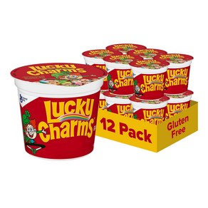 Lucky Chams Gluten Fee Ceeal with Mashmallows Lucky Chams 프리 시리얼 마시멜로우 포함 1.7온스 싱글 서브 시리얼, 48g, 12개