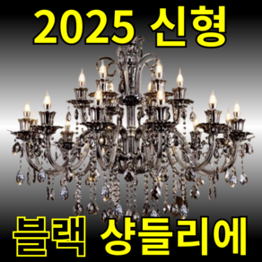 루체라 2024 신형 블랙 북유럽 샹들리에 크리스탈 LED 거실 안방 무드등 레스토랑, 12등