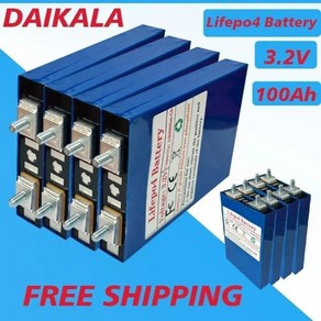 Lifepo4 리튬 다리미 인산염 배터리 팩 DIY 전기 자동차 태양열 저장 시스템 셀 3.2V 100AH 12V 24V 36V 48V, 1개입