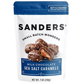 Sandes Fine Chocolate Milk Chocolate Sea Salt Caamel Pouc Sandes 파인 초콜릿 밀크 초콜릿 바다 소금 캐러멜 파우치 - 7온, 1개, 198g