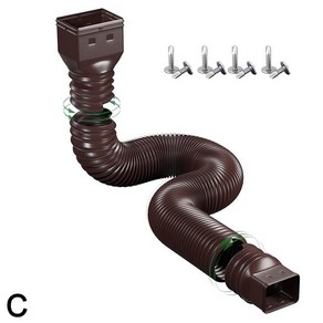 지붕마감재 처마빗물받이 지붕공사 새로운 1 팩 비 거터 다운 스파우트 확장 유연한 빗물 드레인 익스텐더 03 brown