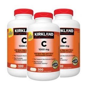 Kikland Signatue 커클랜드 비타민C 1000mg 500 타블렛, 500정, 3개