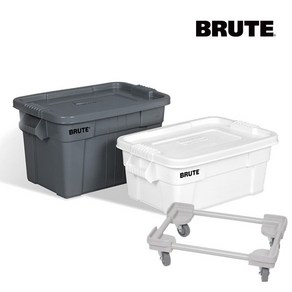 [브루트] BRUTE 사각토트박스 75.7L+돌리 세트, 라이트그레이, 화이트, 1개