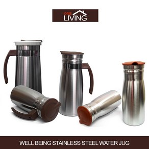 스텐 물병 5TYPE 800ml 1000ml 1200ml 손잡이 개폐식 물통 저그 0.8L 1L 1.2L, 스텐물병[손잡이X]0.8L