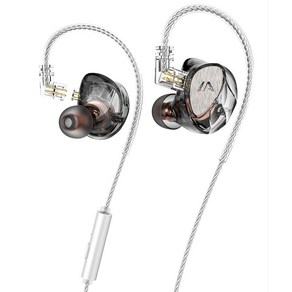 LAFITEAR 유선 인이어 이어폰 분리형 HIFI 이어폰, 블랙