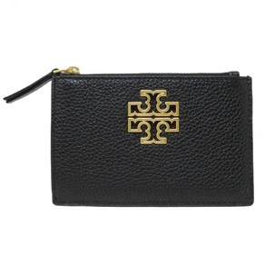 토리버치 TORY BURCH BRITTEN ZIP CARD CASE BLACK 78566 브리튼 지퍼 카드 케이스 블랙>골드 지퍼 가죽 카드 지갑>캐나다 직배송