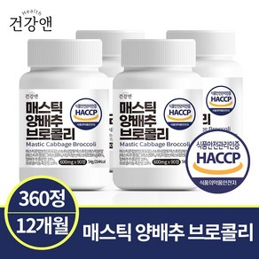 매스틱 양배추 브로콜리 22종 혼합 유산균 식약청인증 HACCP 건강앤, 4개, 90정, 90정