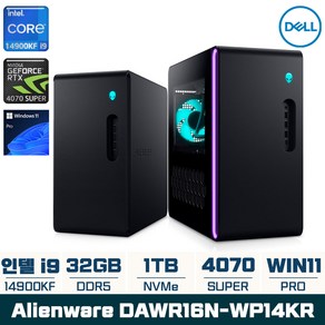 Dell 에일리언웨어 R16 DAWR16N-WP14KR i9-14900KF RTX 4070 SUPER WIN11 Pro