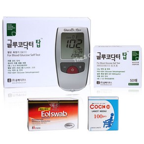 올메디쿠스 글루코닥터 탑 혈당계+시험지 50매+침솜 100개, 1개