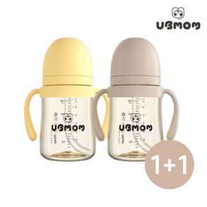 유비맘 PPSU 역류방지 유아 빨대컵 200ml 1+1, 1개, 멜론/구름(화이트)