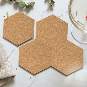 120x104x5mm 무지 컵받침 cork 육각 코르크코스터 9859pq