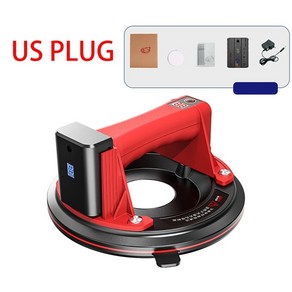 자동공기주입기 유리 타일용 전기 진공 흡입 강한 200kg 베어링 8 인치 산업용 공기 펌프 2400mAh, US PLUG RED, 1개