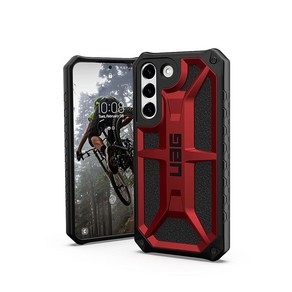 URBAN ARMOR GEAR UAG 갤럭시 S22 전용 케이스 레드 크림슨 견고한 경량 슬림 충격 방지 프리미엄 모나크 보호 커버 [6.1인치 스크린]., 모나크 - 크림슨