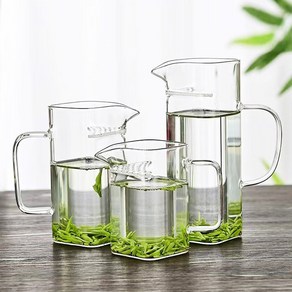 내열 유리 거름망 티포트 티메이커 티팟 250ml, 사각유리티포트 250ml, 1개