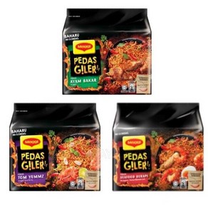 말레이시아 매기 페다스 길러 매운볶음면 시푸드 똠양 Maggi Pedas Gile, 1개