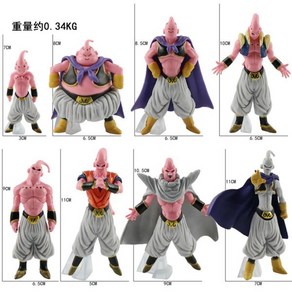 Dagon Ball Z 피규어 Majin Buu 8 Fom 애니메이션 PVC Boo Goku Vegeta Supe 셀 장난감 선물 세트, 한개옵션1, 01 8pcs Opp Bag