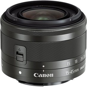 Canon 캐논 광각렌즈 EF M 15 45mm f/3.5 6.3 IS STM MILC 와, グラファイト