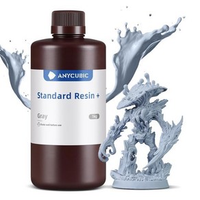 ANYCUBIC 업그레이드 표준 3D 프린터 수지 405nm SLA 고속 UV 경화 8K Cable LCDDLPSLA 프린팅용 고정밀 및 광중합체 그레이 1000g, Gey, 1kg