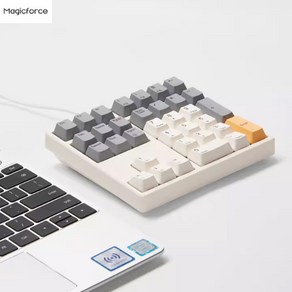 [ XC샵] MAGICFORCE MF17 MF34 기계식 숫자 넘버 텐키 저소음 키패드 키패드 화이트 LED 백라이트, 베이지키트-키축키캡미포함, MF34-무선버전, 제조사축