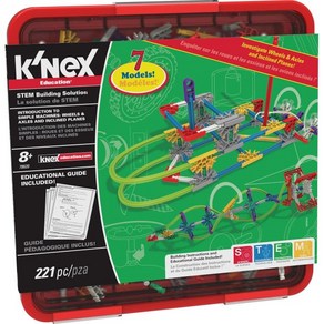 KNEX 교육 간단한 기계 소개 레버 및 풀리 세트 178피스 35학년용 건설 장난감, Wheels/ Axles & Inclined Plane