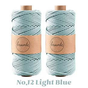 3.5미리 브라우니 코드 뜨개실 마크라메 실 2개입, 12. Light Blue, 2개