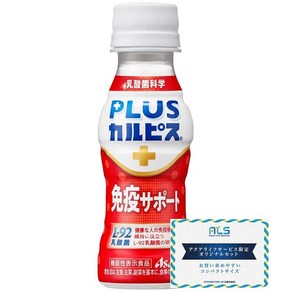 24병 아사히 음료 PLUS 칼피스 면역 서포트 100ml×24병 상온 보존 가능 전용 골판지 상자 티슈 포함, 24개, 100ml