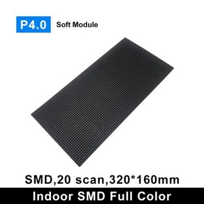 실내 LED 소프트 플렉시블 디스플레이 패널 모듈 1/20 스캔 P4 스크린 80x40 픽셀 320x160mm, 한개옵션1