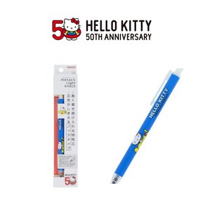 헬로키티 캐릭터 메타실 금속 노크식 샤프연필, 블루, 0.5mm