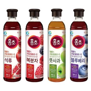 청정원 홍초 900ml 석류 + 복분자 + 블루베리 + 풋사과 각 1개씩 총 4개, 1세트